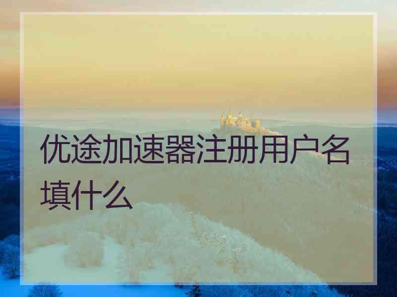 优途加速器注册用户名填什么