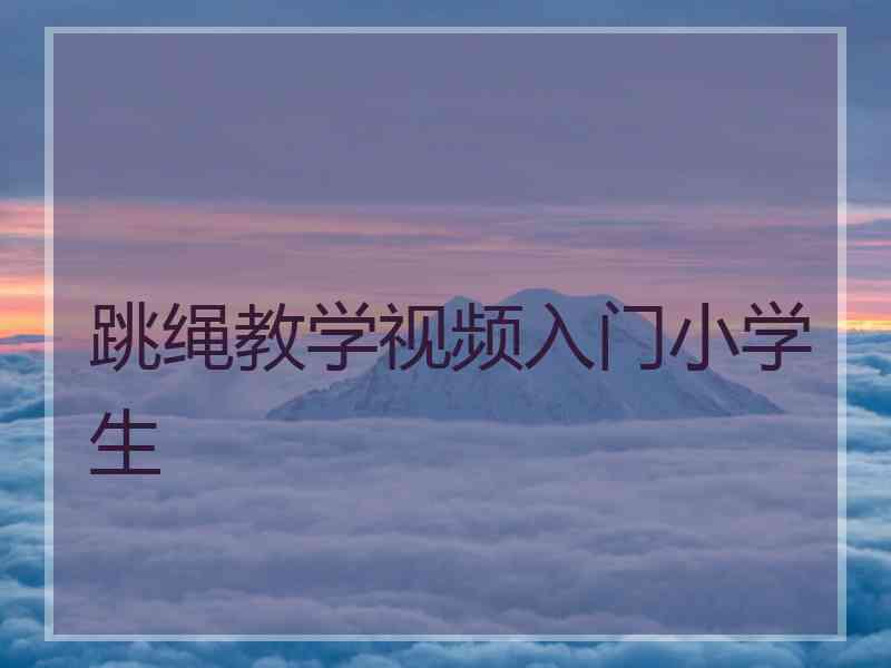 跳绳教学视频入门小学生