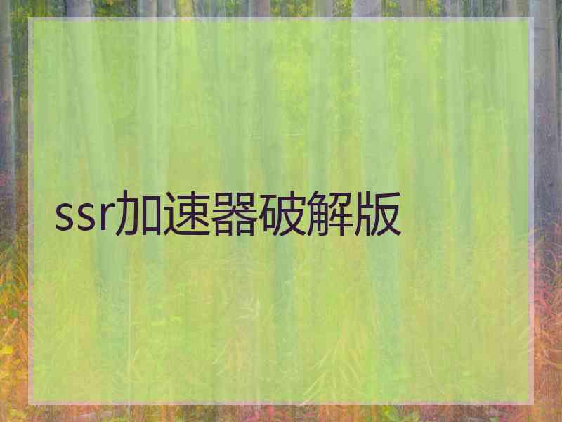 ssr加速器破解版