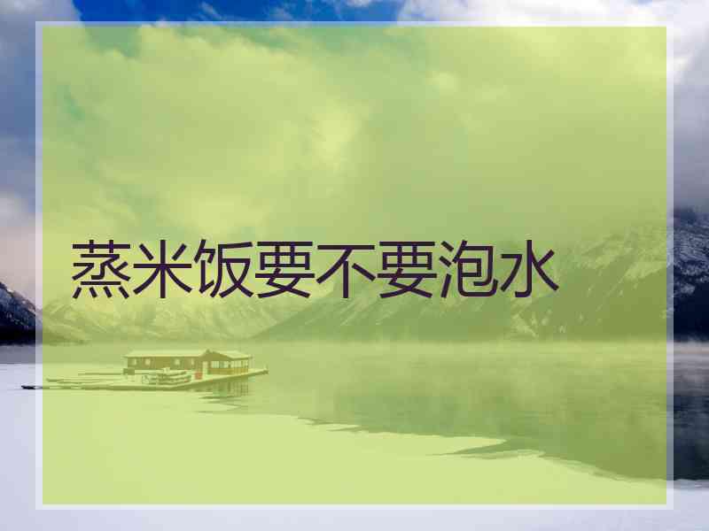 蒸米饭要不要泡水