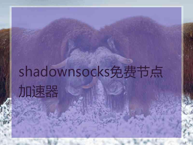 shadownsocks免费节点加速器