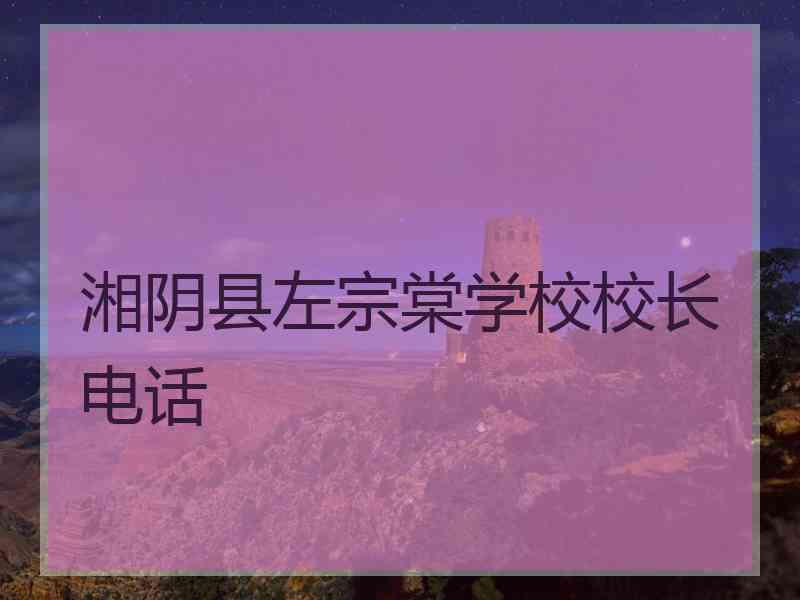 湘阴县左宗棠学校校长电话
