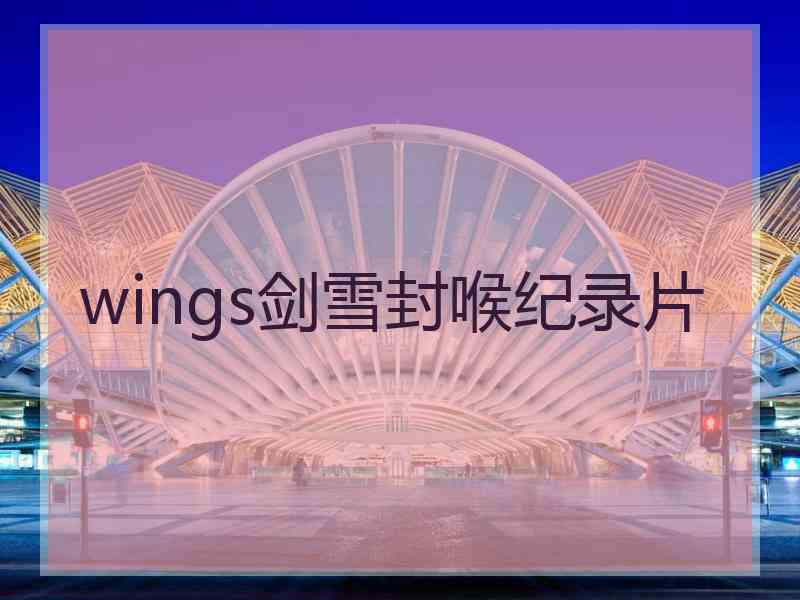 wings剑雪封喉纪录片