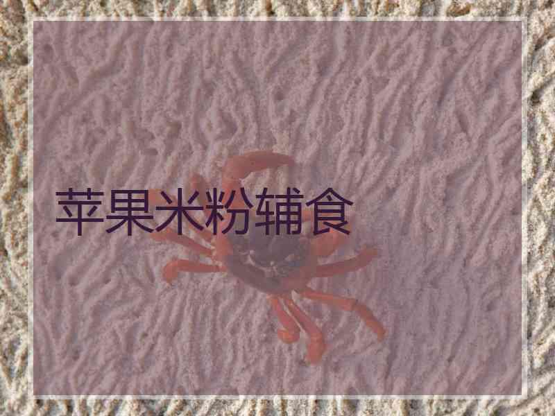 苹果米粉辅食