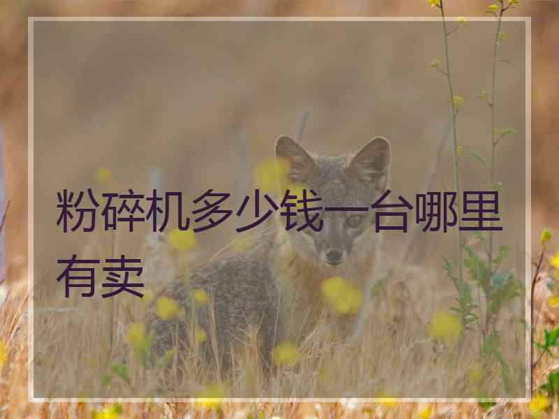粉碎机多少钱一台哪里有卖