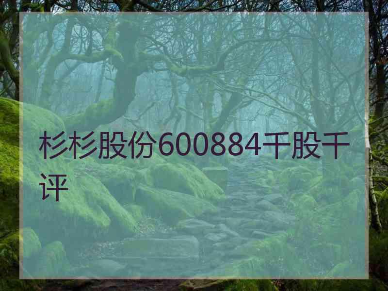 杉杉股份600884千股千评