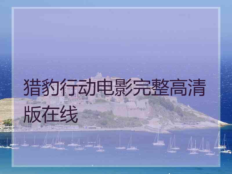 猎豹行动电影完整高清版在线