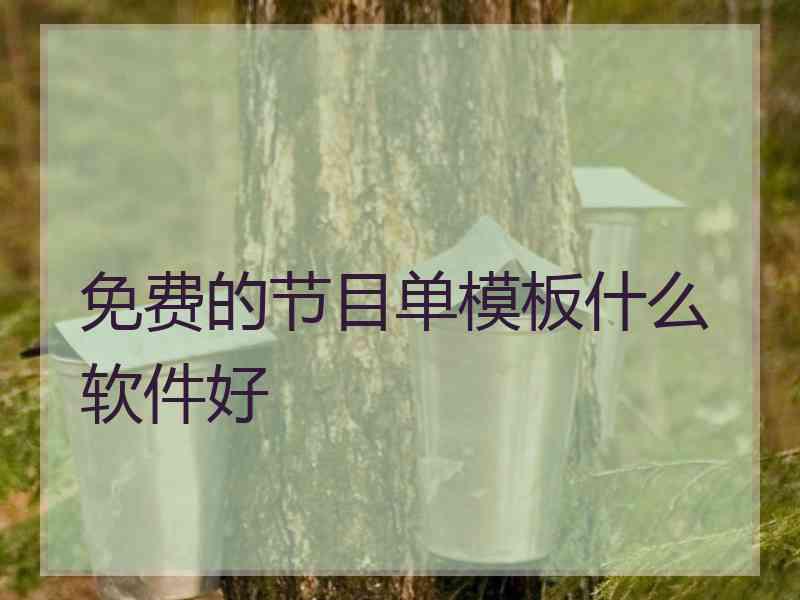 免费的节目单模板什么软件好