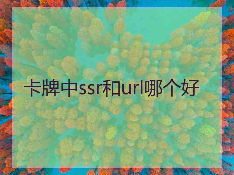 卡牌中ssr和url哪个好