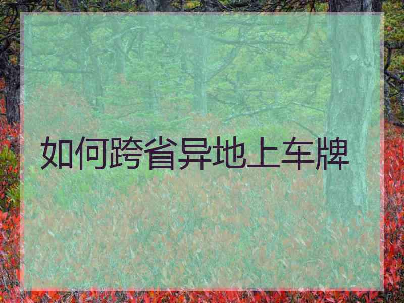 如何跨省异地上车牌