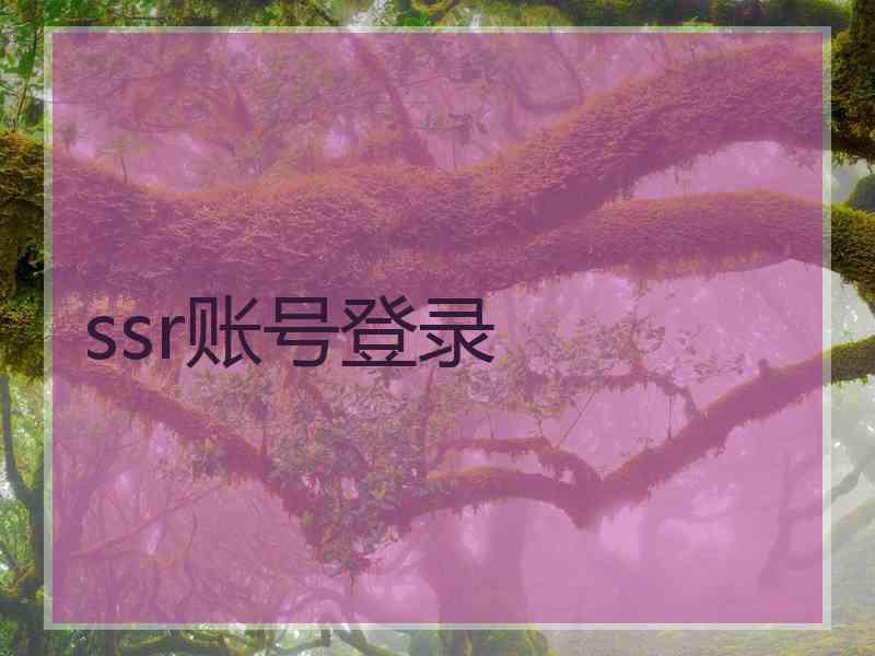 ssr账号登录