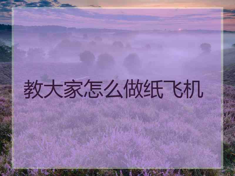 教大家怎么做纸飞机