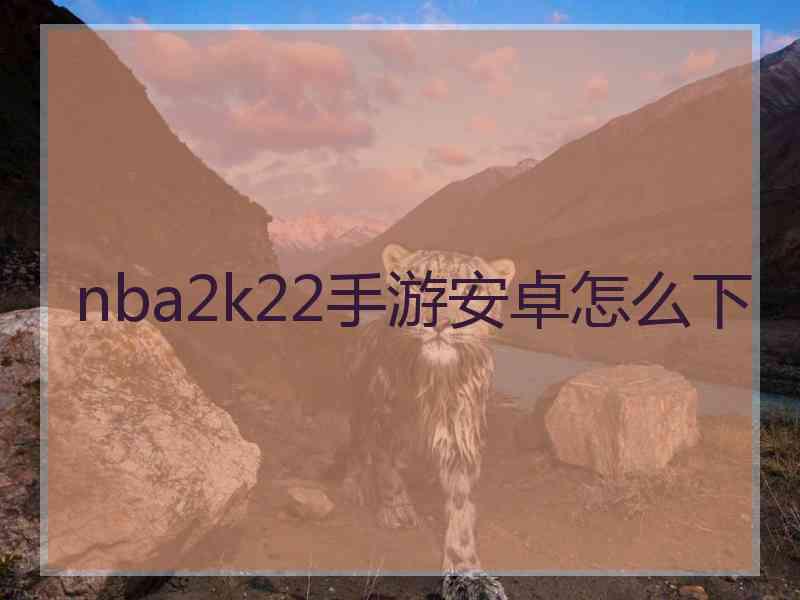 nba2k22手游安卓怎么下