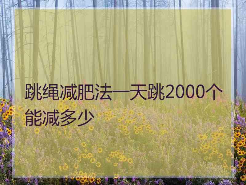 跳绳减肥法一天跳2000个能减多少