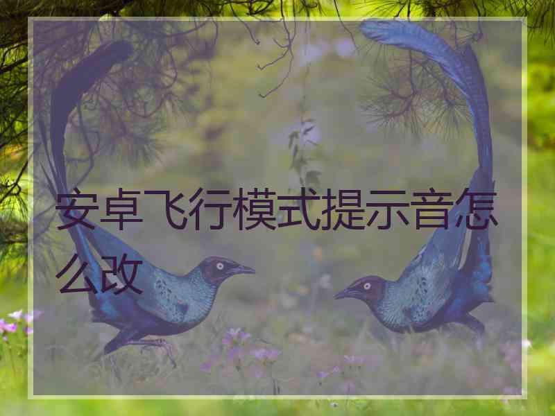 安卓飞行模式提示音怎么改