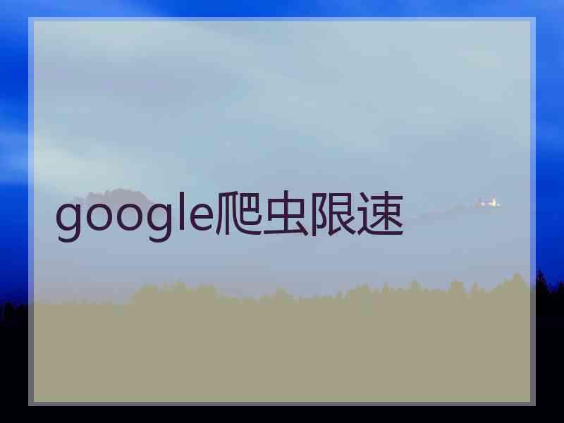 google爬虫限速