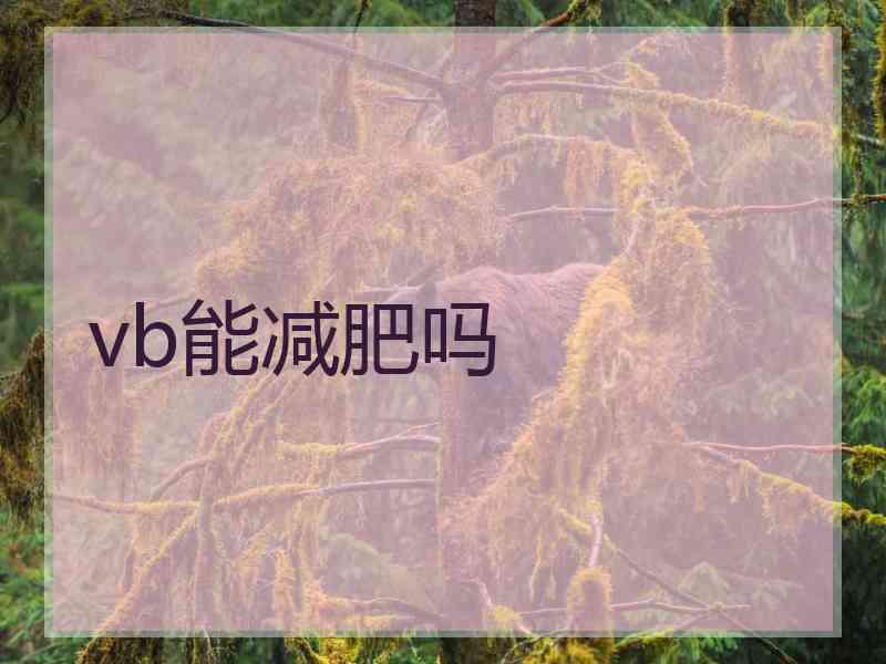 vb能减肥吗