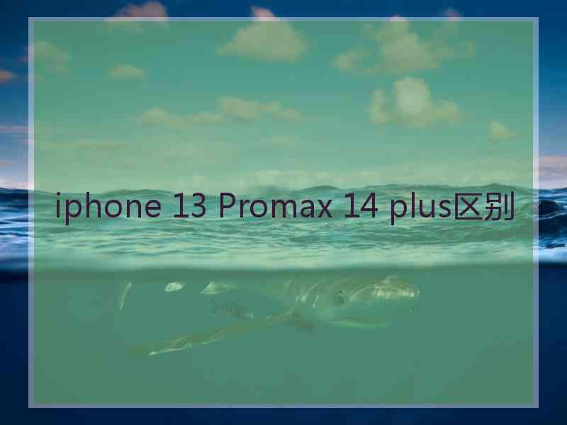 iphone 13 Promax 14 plus区别