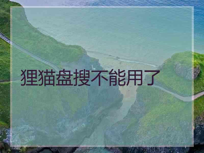 狸猫盘搜不能用了