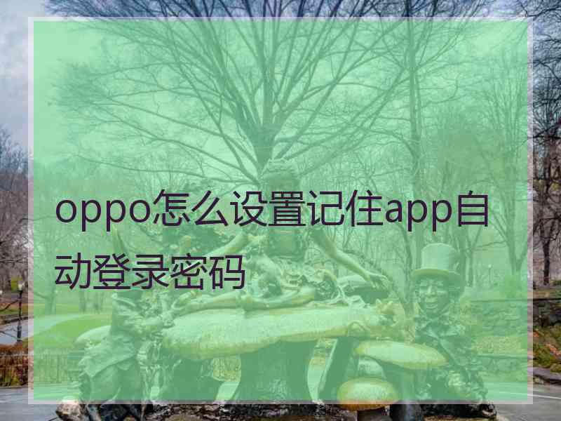 oppo怎么设置记住app自动登录密码