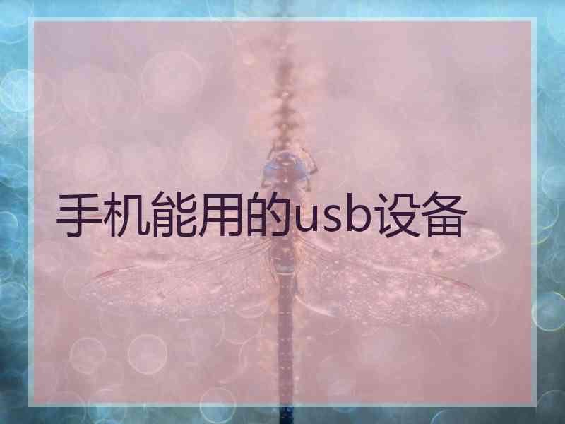 手机能用的usb设备