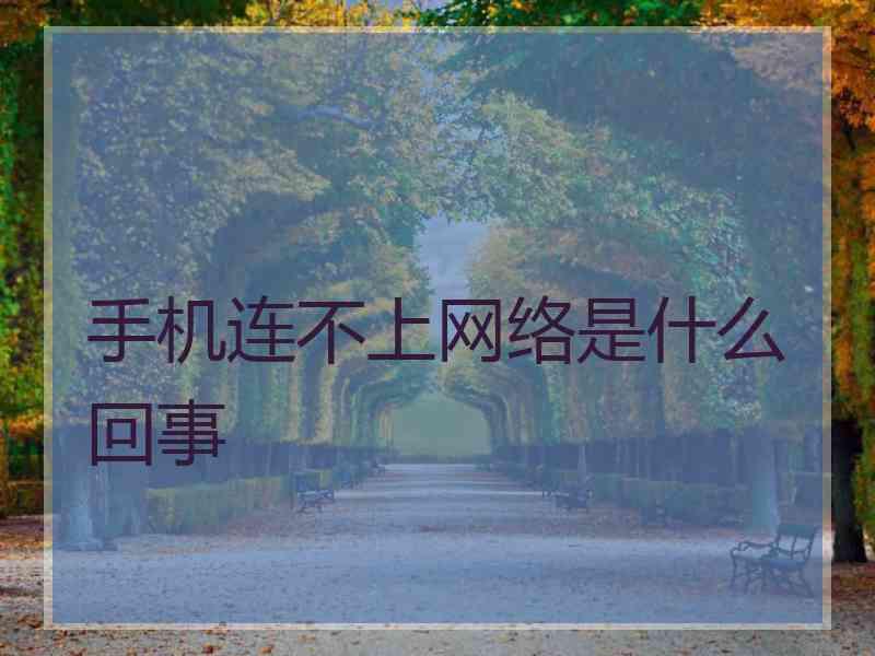 手机连不上网络是什么回事