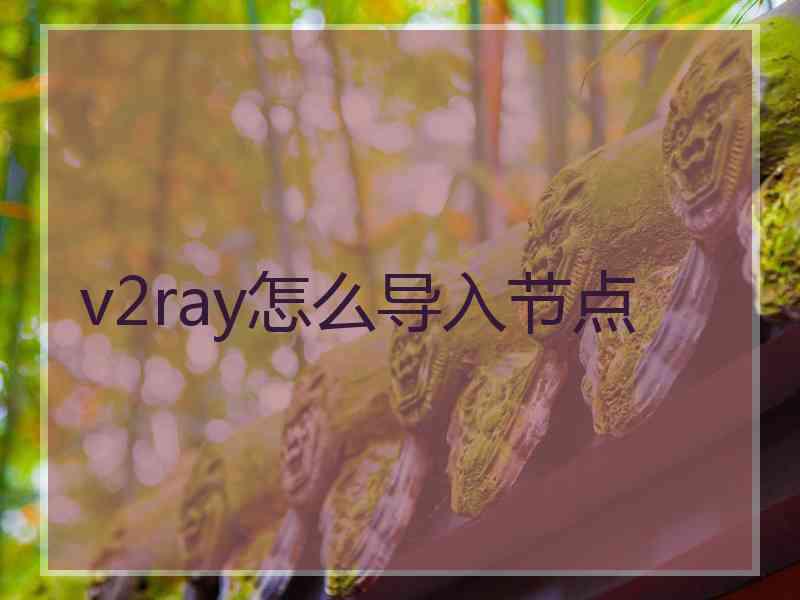 v2ray怎么导入节点