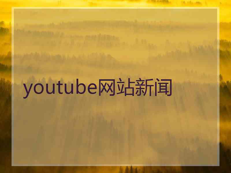 youtube网站新闻