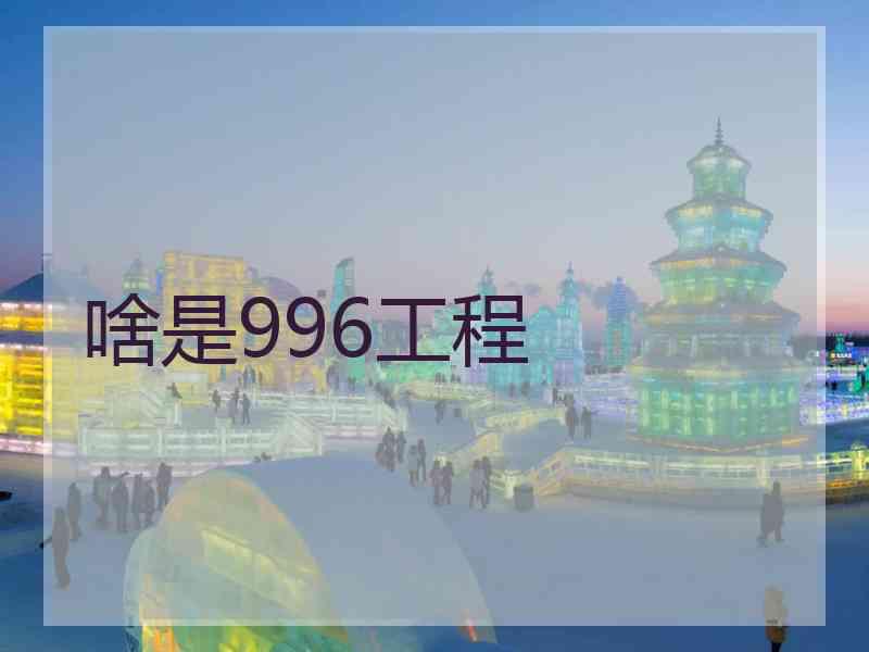 啥是996工程