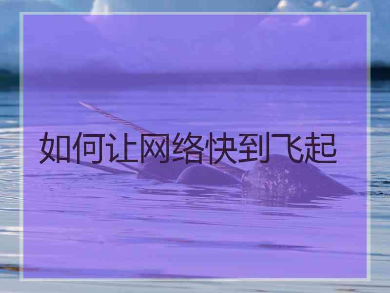 如何让网络快到飞起