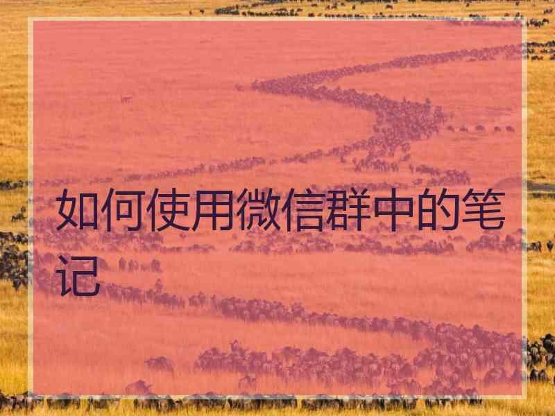 如何使用微信群中的笔记