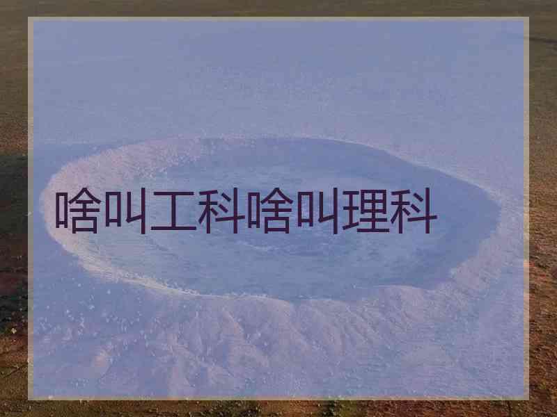 啥叫工科啥叫理科