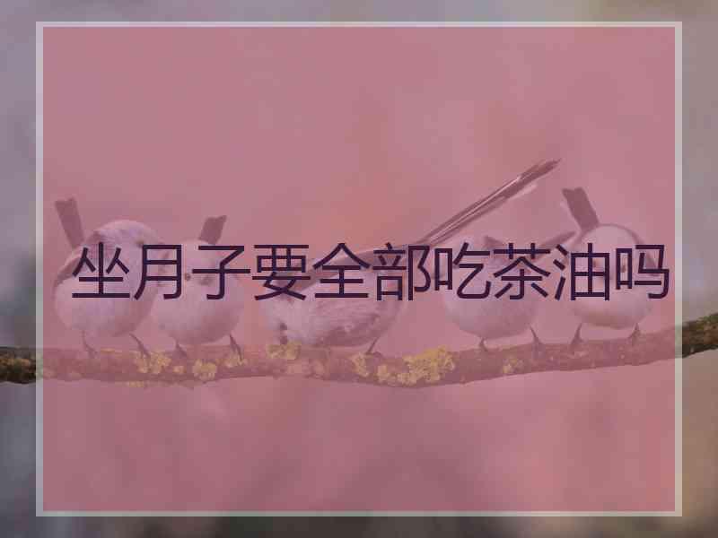 坐月子要全部吃茶油吗