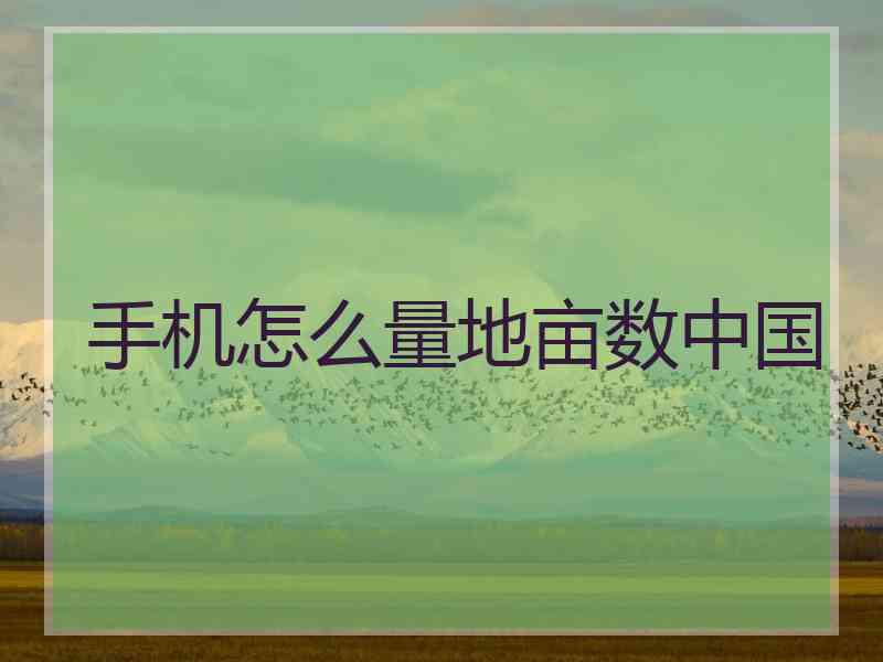 手机怎么量地亩数中国