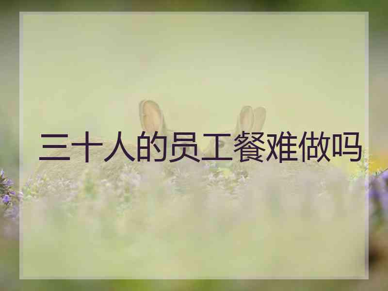 三十人的员工餐难做吗