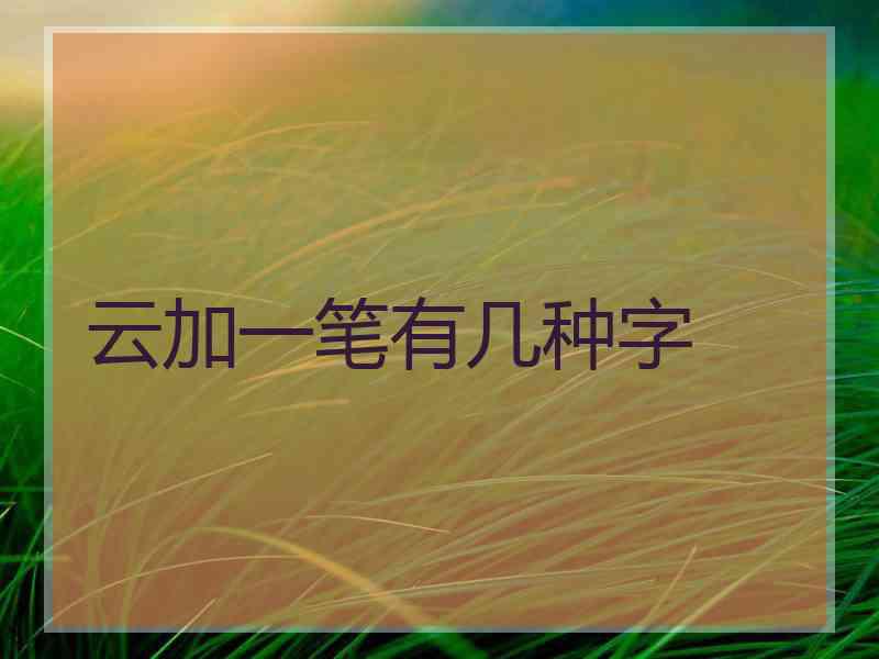 云加一笔有几种字