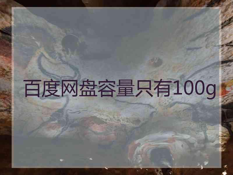 百度网盘容量只有100g