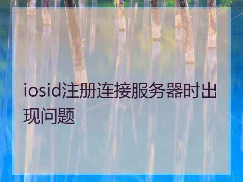 iosid注册连接服务器时出现问题