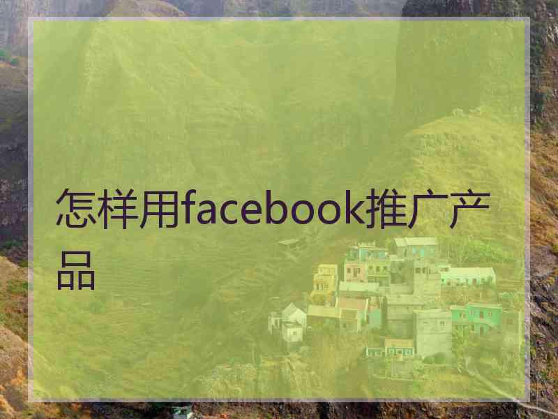 怎样用facebook推广产品