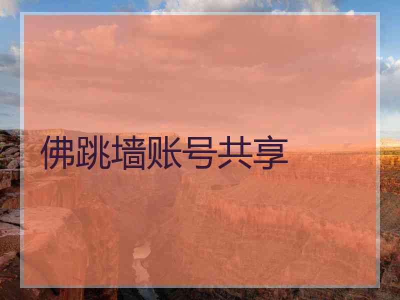 佛跳墙账号共享