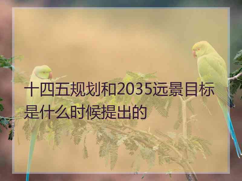 十四五规划和2035远景目标是什么时候提出的