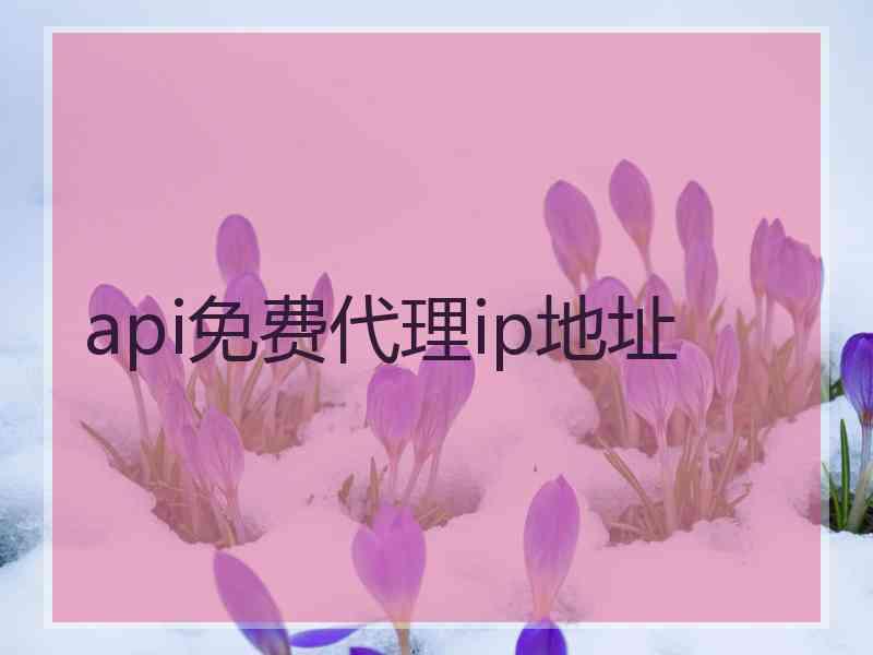 api免费代理ip地址