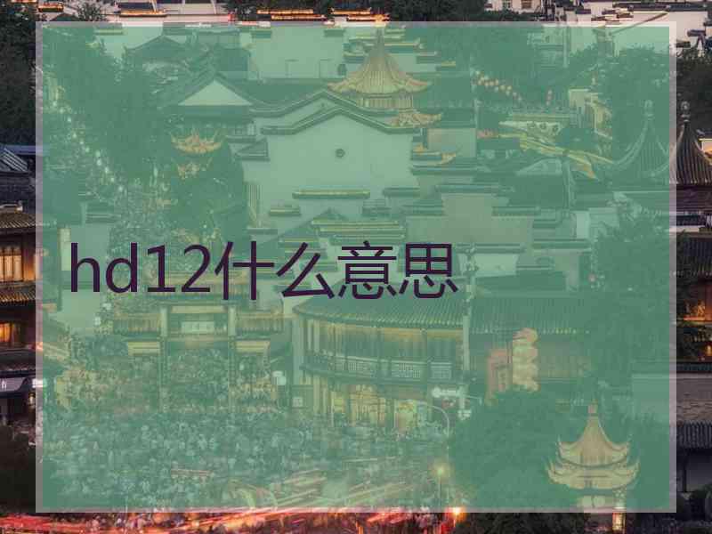 hd12什么意思