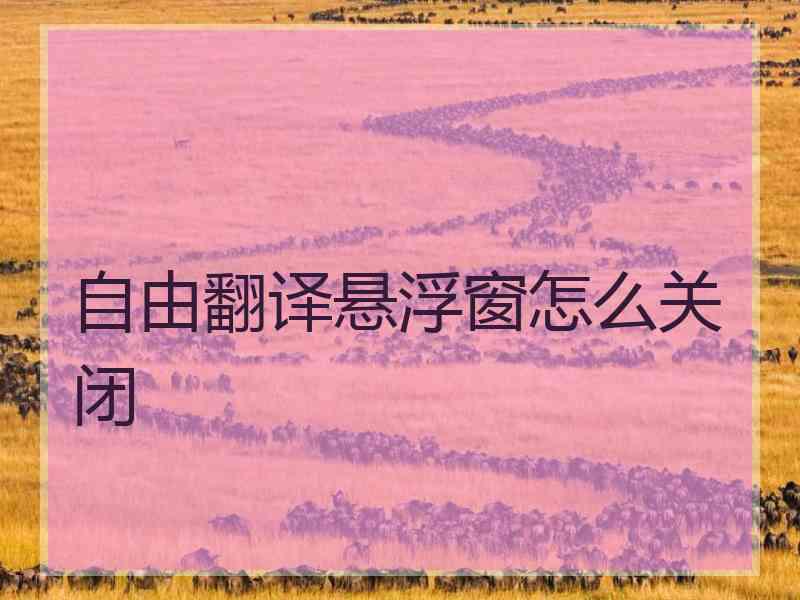 自由翻译悬浮窗怎么关闭