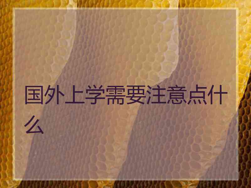 国外上学需要注意点什么