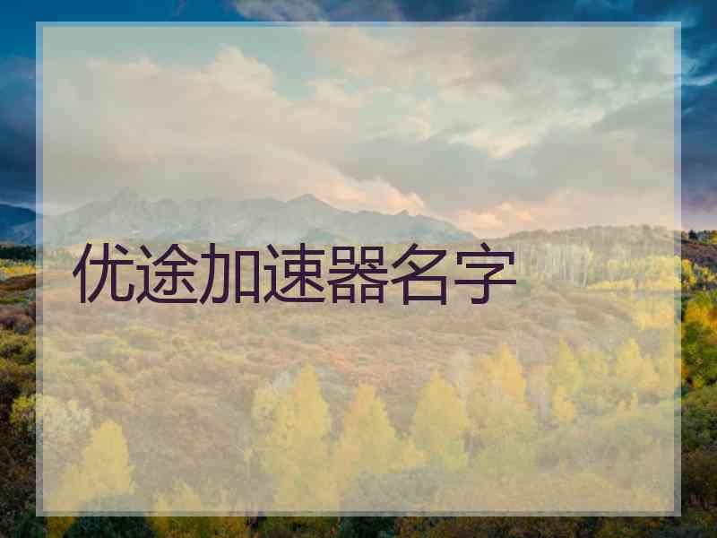 优途加速器名字