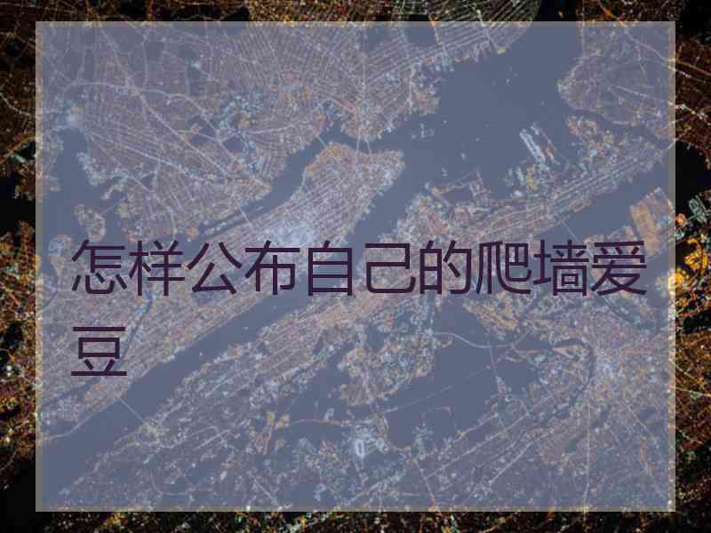 怎样公布自己的爬墙爱豆
