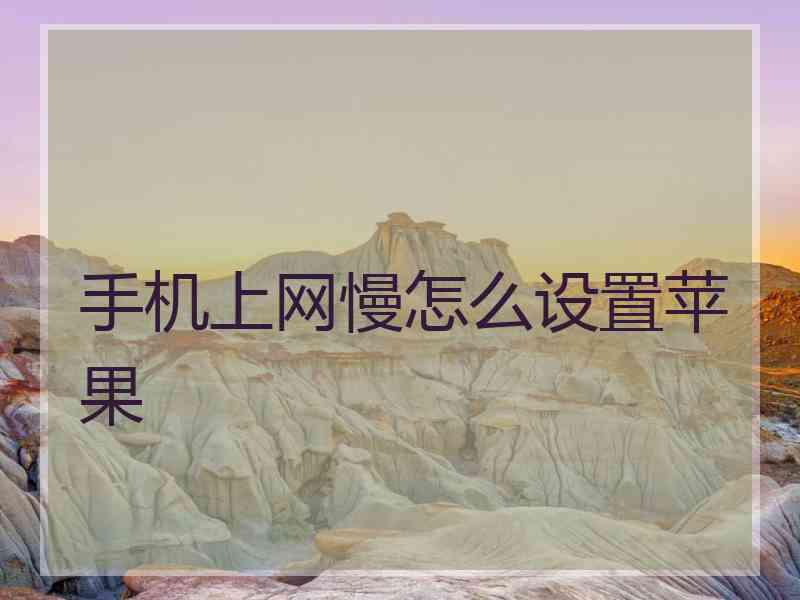 手机上网慢怎么设置苹果