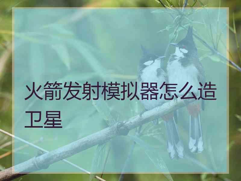 火箭发射模拟器怎么造卫星