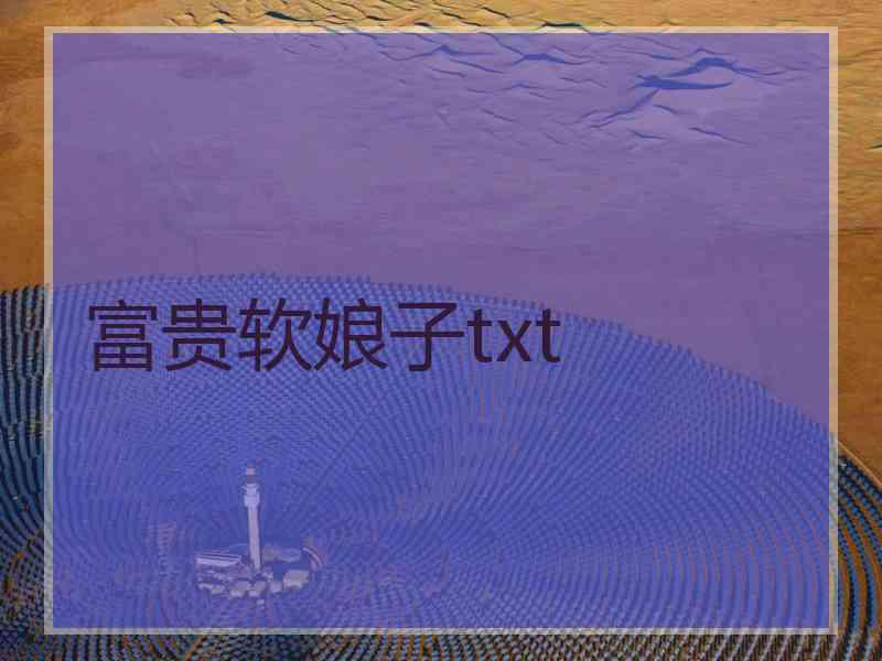 富贵软娘子txt